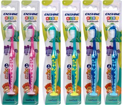 Enshine Kids Toothbrush for Junior [3+years] with Easy Grip | Assorted Colors - Extra Soft Toothbrush