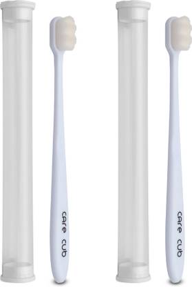 CARE CUB White ZigZg Nano10000 White Bristl BPA Free Perfect For Sensitive Teth Ultra Soft Toothbrush