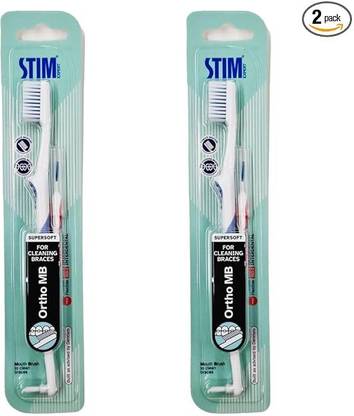 STIM Ortho Mb Toothbrush | Toothbrush For Orthodontic Braces | With Mouth Brush | Soft Toothbrush