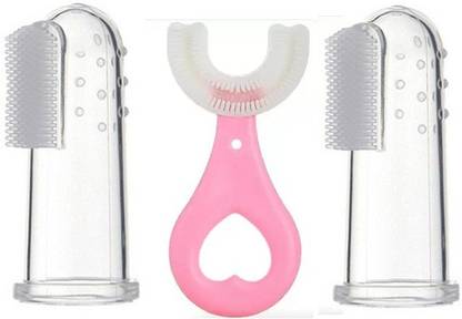 KOTLEY Baby U Shape Brush & Finger Brush For Kids Soft Toothbrush Ultra Soft Toothbrush