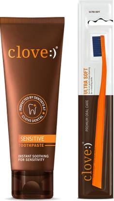 Clove Sensitivity Relief Toothpaste & 4160 Bristles Ultra Soft Toothbrush