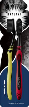 SENSOPROX Naturals Charcoal Pack of 2 Ultra Soft Toothbrush
