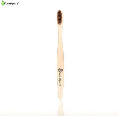 Forestpure Eco-Friendly Pure Bamboo Toothbrush Charcoal Infused Bristle For Healthy Tooth Extra Soft Toothbrush