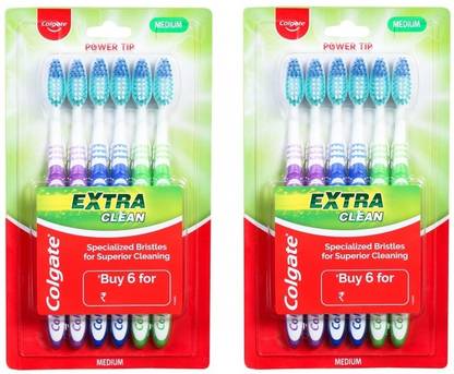 Colgate Extra Clean Medium Toothbrush - Pack of 12. Medium Toothbrush