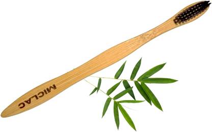 MICLAC Wooden Bamboo Toothbrush Set With Compostable Eco-Friendly Handle 1PCS Soft Toothbrush