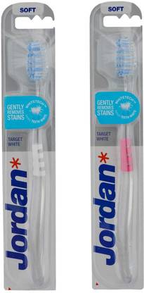 Just Peachy Jordan Target White Imported Brush gentle to Teeth & Gems. ( Random Color ) Soft Toothbrush