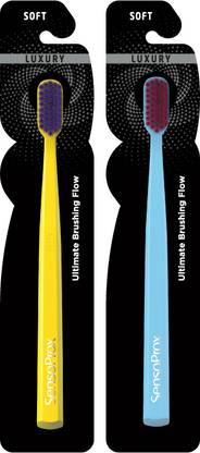 SENSOPROX Ultra Smooth Pack of 2 Yellow & Blue Extra Soft Toothbrush