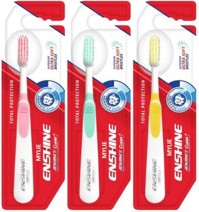 Mylie Enshine Advance Clean Toothbrush with Ultra Soft Bristles Tongue Cleaner Ultra Soft Toothbrush