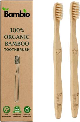 Bambio Bamboo Toothbrush Pack of 2 Extra Soft Toothbrush