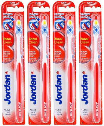 Jordan Total Clean Soft (Pack of 4) Toothbrush Soft Toothbrush