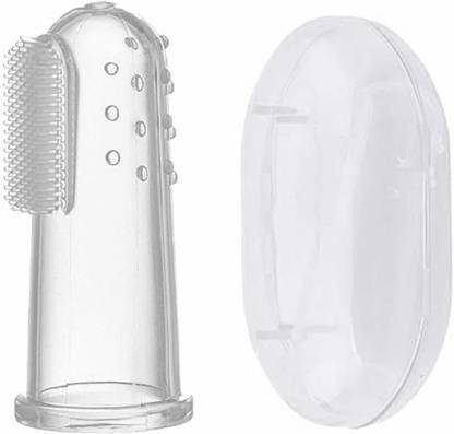 Parhat NEW Silicon Baby Finger Toothbrush , Baby Finger Brush Tongue Cleaner with storage box Teether Extra Soft Toothbrush