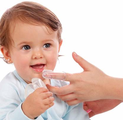 KOTLEY Baby Finger Tooth Brush with Holder (Kids Toothbrush; Non-Toxic odorless Ultra Soft Toothbrush