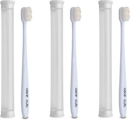 CARE CUB White ZigZg Nano10000 White Bristl BPA Free Perfect For Sensitive Teth Ultra Soft Toothbrush