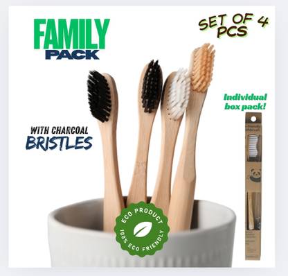 BambooSmile Pack of 4 Soft Toothbrush