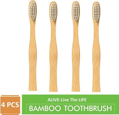 alive-live the life Biodegradable Bamboo Toothbrush Soft Toothbrush