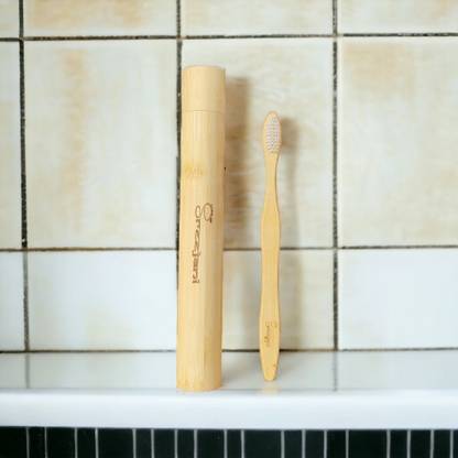 Sreejani Lightweight compact biodegradable Travel-friendly tube With Charcoal Bamboo Soft Toothbrush