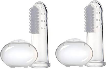 Lifekrafts 2pc Finger ToothBrush for Baby, Best for Cleaning Gums,Soft Brush for Babies Extra Soft Toothbrush