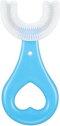 Spinfluencs U Shaped Silicone 360° Cleaning Food Grade Baby Brush For 2-6 Years Ultra Soft Toothbrush