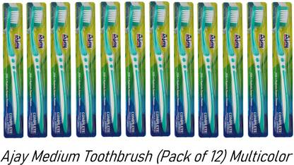 Ajay Medium Complete Multicolor 12 pc ToothBrush Medium Toothbrush