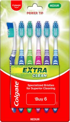 Colgate Extra Clean Toothbrush – Medium Medium Toothbrush  (Pack of 6)