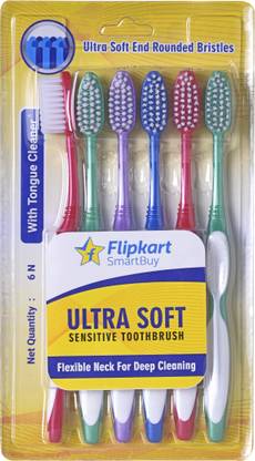 Flipkart SmartBuy Sensitive Ultra Soft Toothbrush (Pack of 6) deal from flipkart