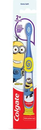 Colgate Kids (2+ years) Minion Toothbrush, Extra Soft with Tongue Cleaner Extra Soft Toothbrush
