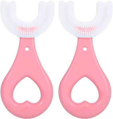 Millionminds Soft Whitening 360 Degree U-shaped For 2-6 Years Mouth-Cleaning Pink Toothbrush Ultra Soft Toothbrush
