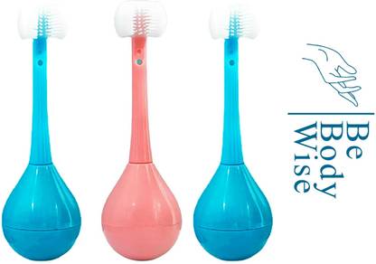 Be Body Wise Be Bodywise Comfort Grip Blue Toothbrush Set for Effective Cleaning - Pack of 3 Soft Toothbrush