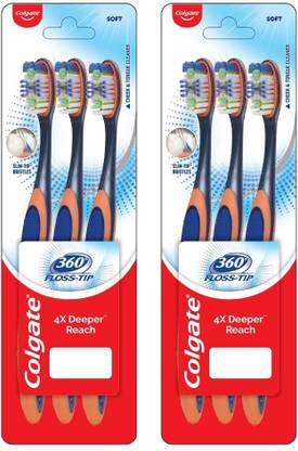 Colgate 360 Flosstip Combo Packs Soft Toothbrush