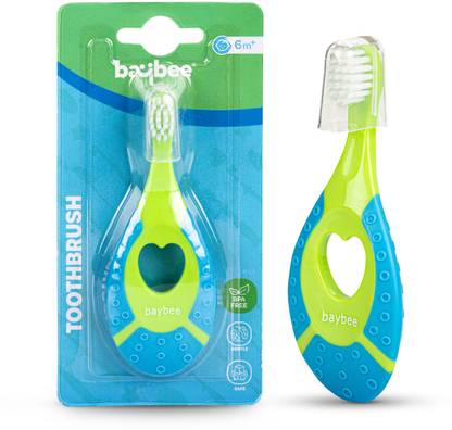 baybee Ultra Soft Infant Baby Training Toothbrush Set with Soft Bristles Easy Grip Blue Ultra Soft Toothbrush