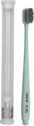 CARE CUB Green ZigZag Nano10000 Bristle BPA Free Effect For Sensitive Teeth OralGum Ultra Soft Toothbrush