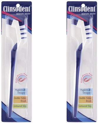 ICPA Clinsodent Denture Brush (Pack of 2) dental floss Medium Toothbrush