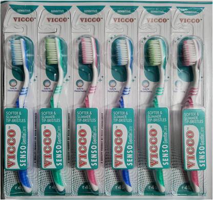 VICCO SENSO GentleCare Sensitive ToothBrush 6pcs Extra Soft Toothbrush