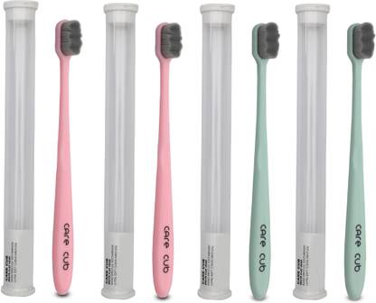 CARE CUB Green & Pink ZigZag Nano10000 Bristle BPA Free Effect For Sensitive Teeth Ultra Soft Toothbrush