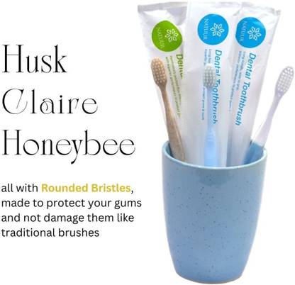 NATUUR Daito Extra Gentle Bristles Toothbrush, Octagonal Handle, Extra Soft Toothbrush