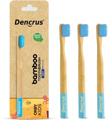 Dencrus Orby Kids Ultra-Soft Bamboo Toothbrush | Gentle Cleaning | Ergonomic Grip Extra Soft Toothbrush
