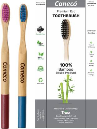 CANECO Organic Bamboo With Round Bottom Soft Bristles Ultra Soft Toothbrush