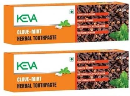 KEVA Anti-Cavity Toothpaste | Fresh breath | Clove Oil Relieves 100% Organic Toothpaste