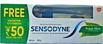 SENSODYNE 1 TOOTHBRUSH FREE WITH FRESH MINT 150 ML Toothpaste