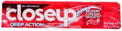 Closeup DEEP ACTION RED HOT GEL TOOTHPASTE Toothpaste