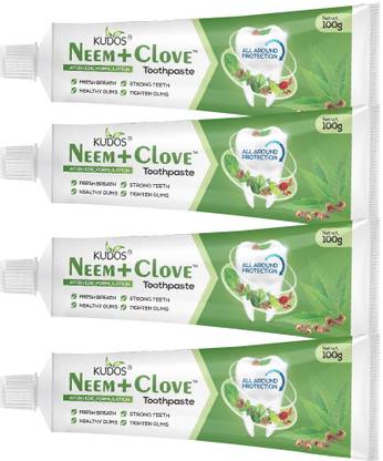 Kudos Ayurveda Neem+Clove Toothpaste (100g x 4) Toothpaste