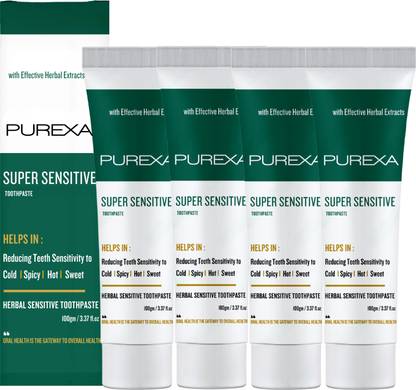 PUREXA Herbal Anti Sensitivity With Goodness of Herbs Pack of 4 Toothpaste