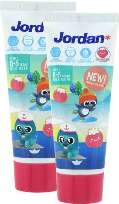 Jordan STEP 1 | Mild Fruity Flavours | Strawberry | Milk Teeth | Gentle for Tooth Toothpaste