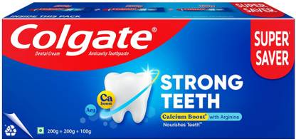 Colgate Strong Teeth Indias No.1 Toothpaste Anticavity Toothpaste - 200g + 200g + 100g Toothpaste
