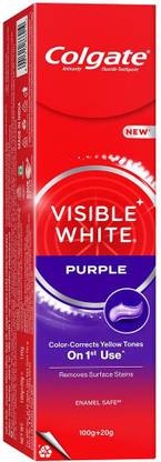 Colgate Visible White Purple Toothpaste, Color-Corrects Yellow Tones on 1st Use^ Toothpaste