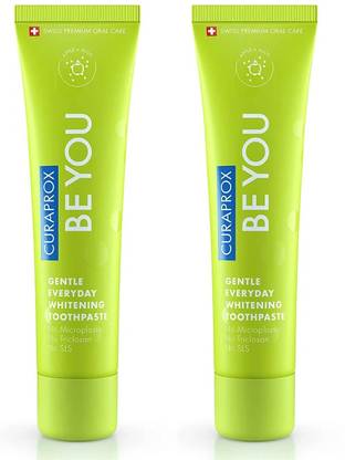 Curaprox Gentle Everyday Whitening Toothpaste (Apple + Aloe) 60ml x Pack of 2 Toothpaste