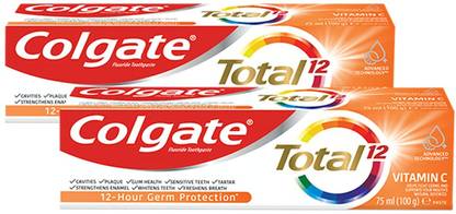 Colgate Total 12 Vitamin C Toothpaste Value Pack 2 x 75 ml Toothpaste