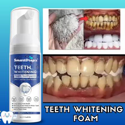 smartdrops BrightSmile Teeth Whitening Foam: Deep Clean, Long -Lasting Freshness Toothpaste