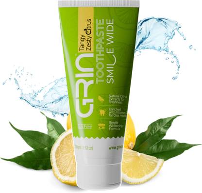 Grin Natural Oral Care Zesty Citrus | Teeth Whitening Healthy Gums Oral Care Toothpaste