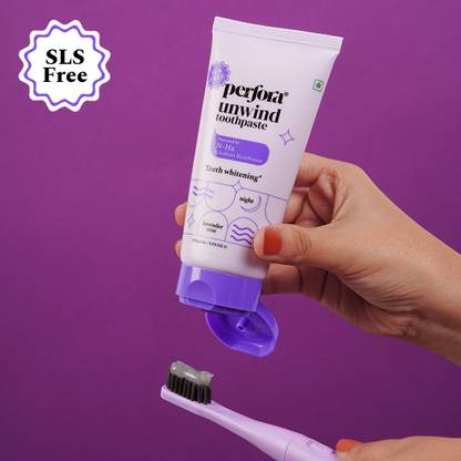 Perfora Unwind Tooth paste, Lavender Rose, 100g, SLS & Fluoride Free Teeth Whitening Toothpaste